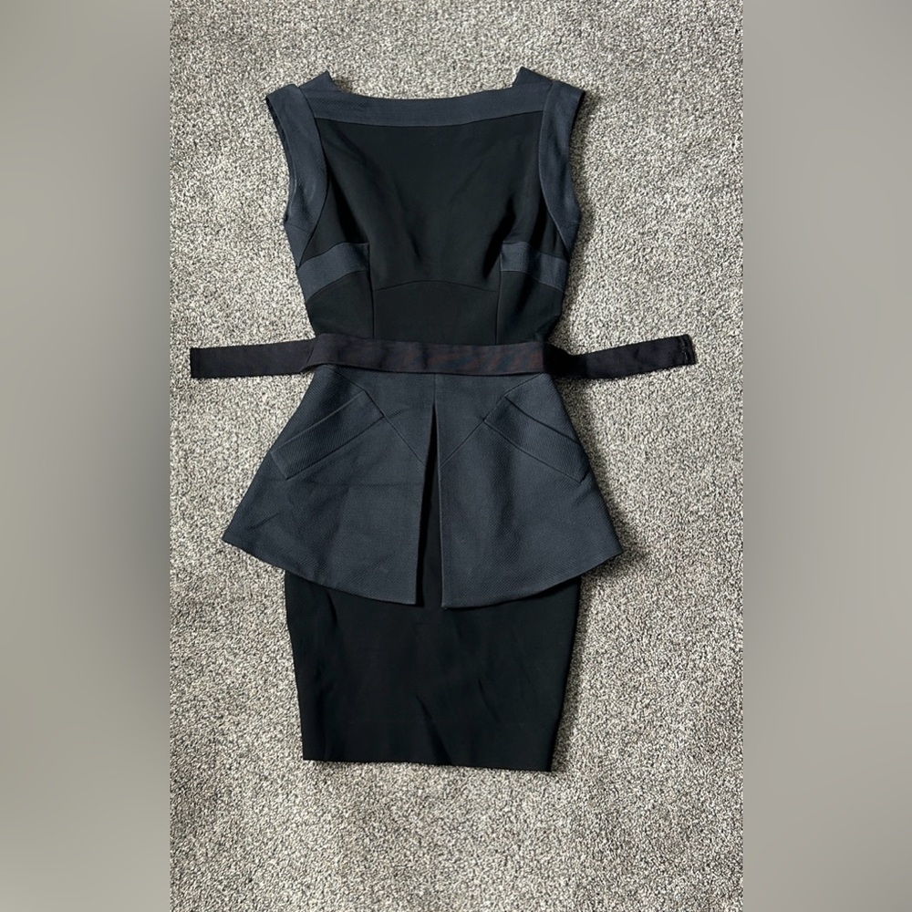 Victoria Beckham Black Peplum Midi Dress *gossip girl
